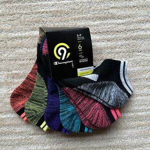6 Pairs of Champion C9 Performance Cushioned No Show Socks Multi Color 5-9 shoe